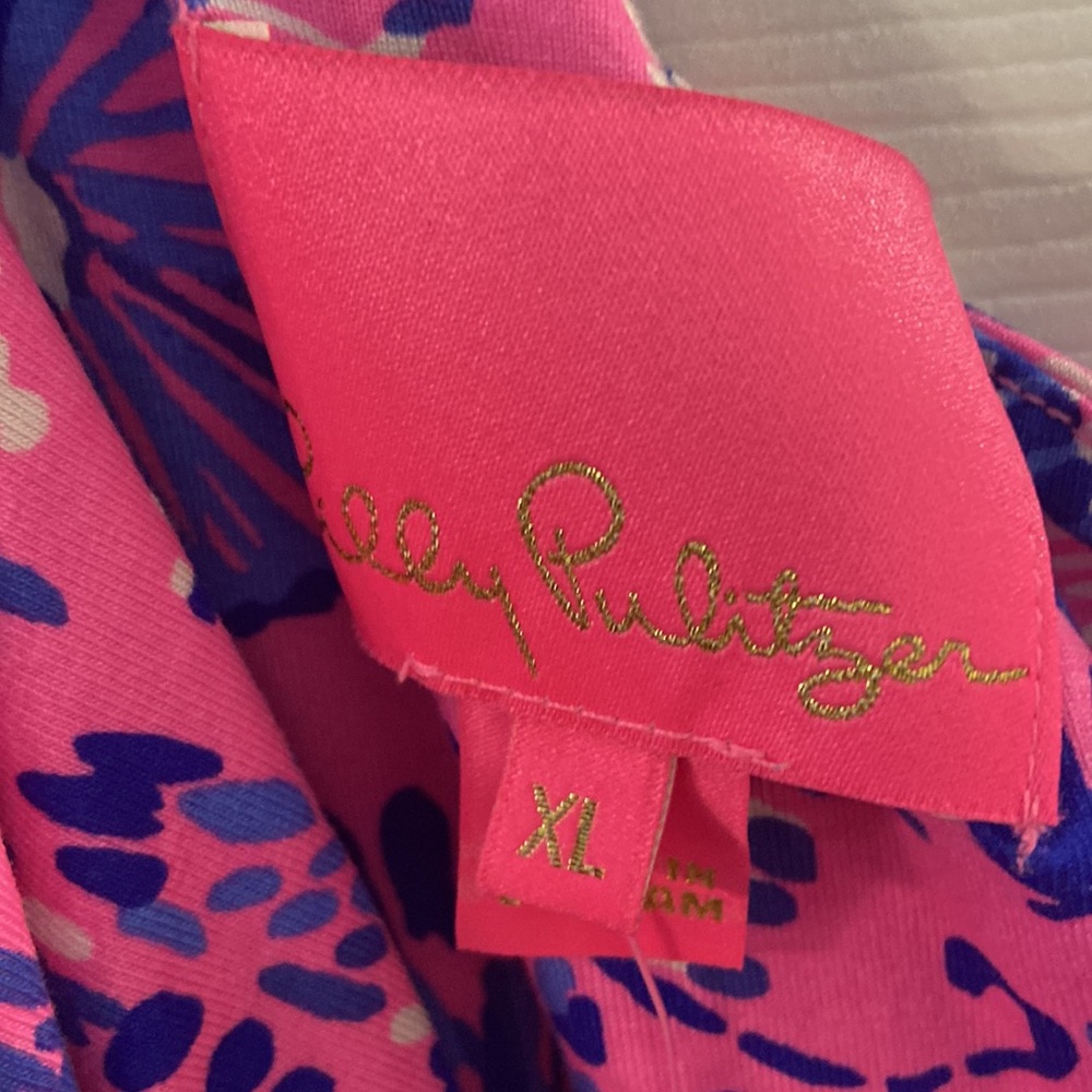 Lilly Pulitzer Maxi  Vibrant Pink and Blue Dress size XL BNWOT see all photos - Picture 3 of 16